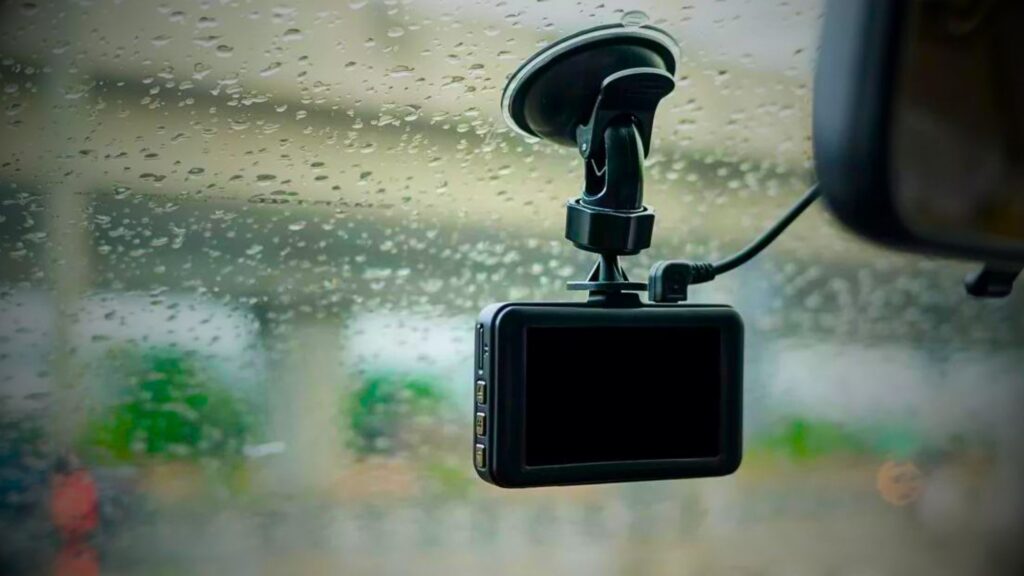 An in-car camera in an Uber driver car