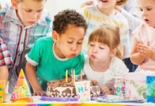 Kids looking ready for ice cream games in birthday party