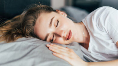 beautiful young woman having restful sleep