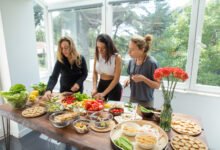 Ladies organizing potluck party